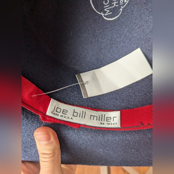 NWT! VINTAGE Joe Bill Miller/Michael Howard 100% Wool Hat, Navy Blue & Gold - Picture 11 of 11